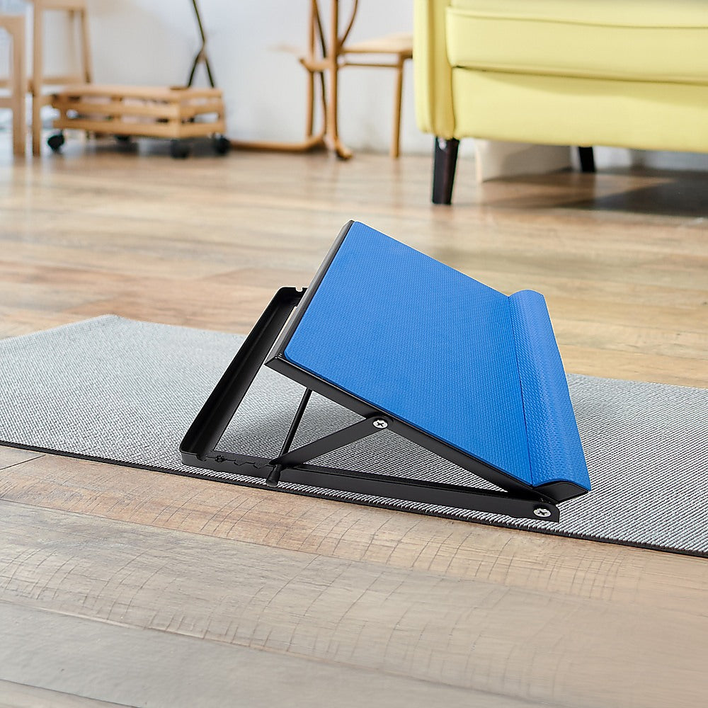 Adjustable slant board stretching ramp for calves and ankles, used for yoga and fitness exercises, by Hlpmedical.