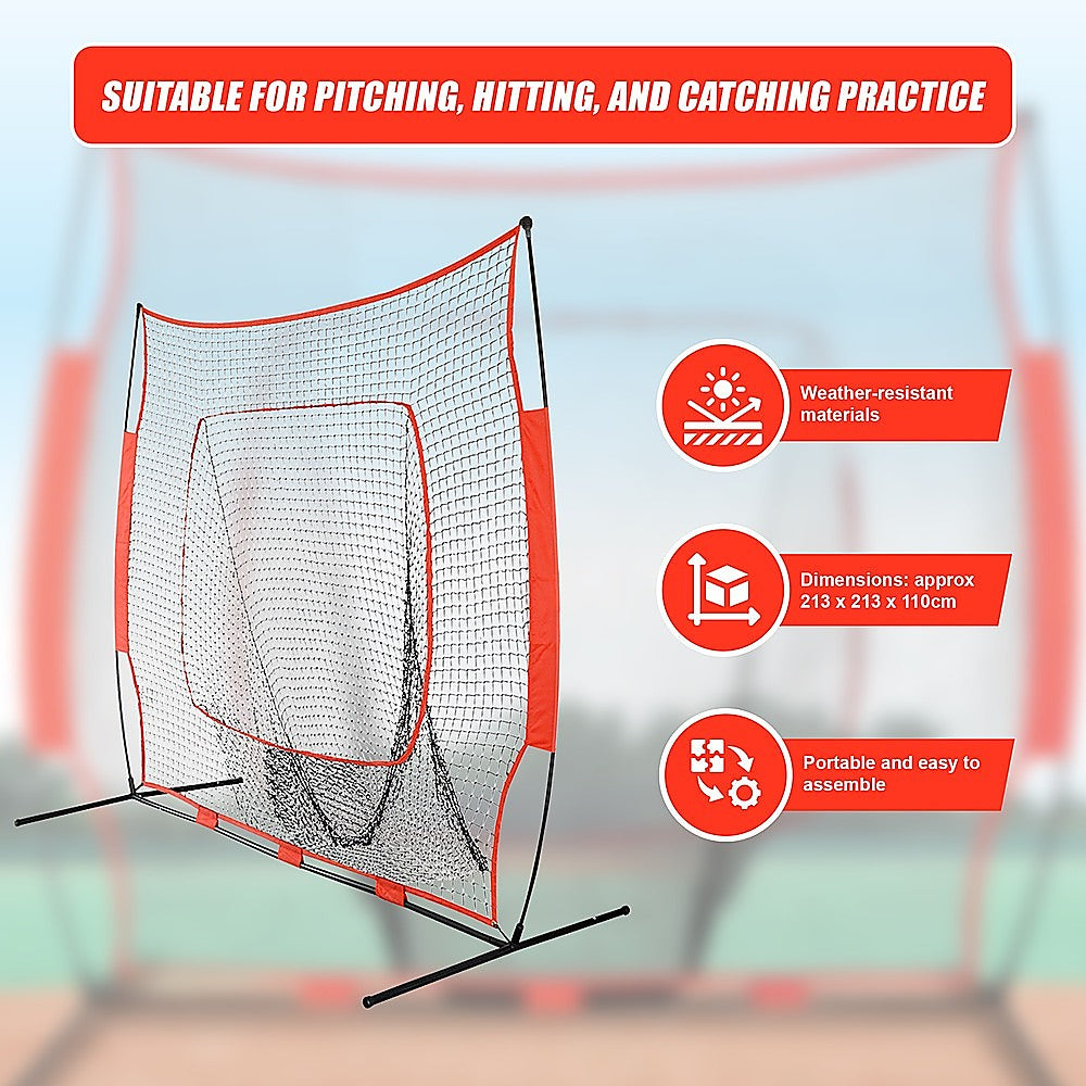 Hlpmedical portable baseball training net stand set for softball practice, suitable for sports, tennis, and fitness training.