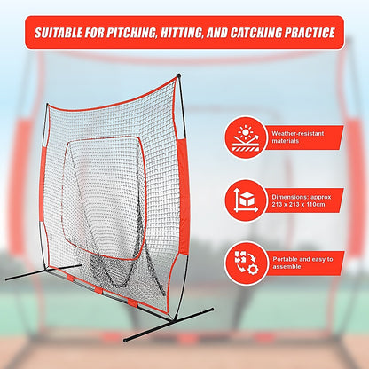 Hlpmedical portable baseball training net stand set for softball practice, suitable for sports, tennis, and fitness training.