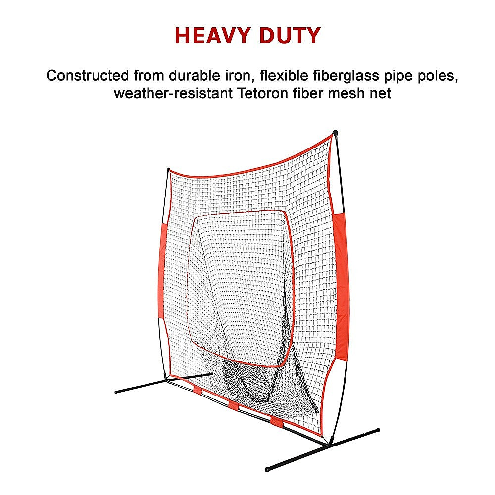 Hlpmedical portable baseball training net stand set up for softball and tennis practice on gym floor.