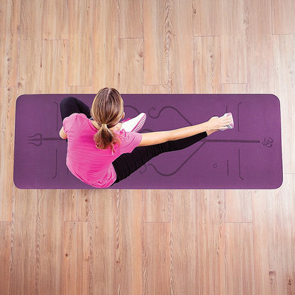 Hlpmedical 8mm TPE yoga mat with non-slip dual-layer surface for exercise, fitness, gym, and Pilates workouts.