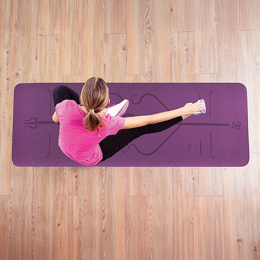 Hlpmedical 8mm TPE yoga mat with non-slip dual-layer surface for exercise, fitness, gym, and Pilates workouts.