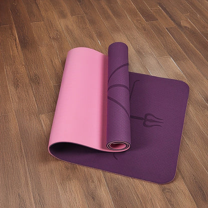 8mm TPE yoga mat by Hlpmedical featuring non-slip dual-layer design for exercise, fitness, gym, Pilates, and yoga workouts.