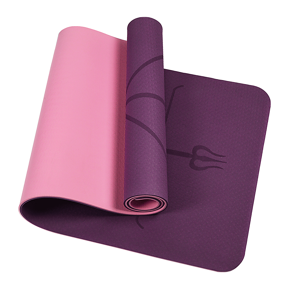 Hlpmedical 8mm TPE yoga mat with dual-layer design, non-slip surface, ideal for exercise, fitness, gym, and Pilates workouts.