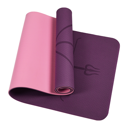 Hlpmedical 8mm TPE yoga mat with dual-layer design, non-slip surface, ideal for exercise, fitness, gym, and Pilates workouts.