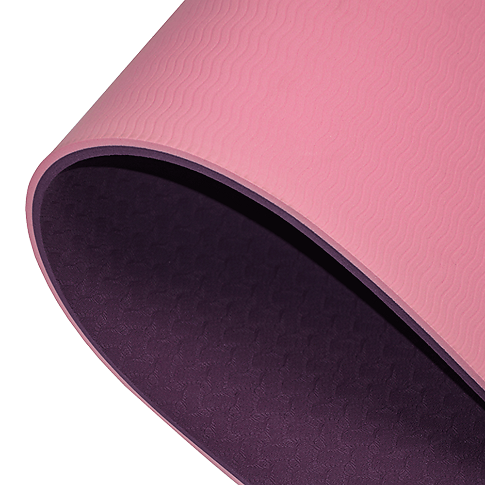 Hlpmedical 8mm TPE yoga mat with non-slip dual layer for exercise, fitness, gym, and Pilates workouts.