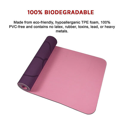 8mm TPE yoga mat by Hlpmedical, non-slip dual-layer exercise and Pilates mat for fitness and gym workouts