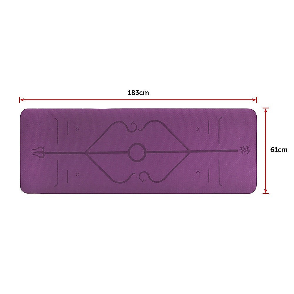 Hlpmedical 8mm TPE yoga mat with non-slip dual-layer surface for exercise, fitness, gym, and Pilates workouts.