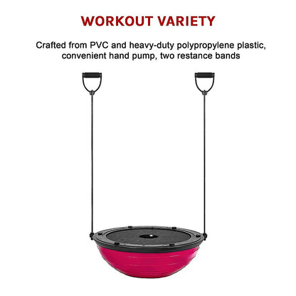Hlpmedical yoga balance trainer exercise ball with pump and resistance bands for arm, leg, and core workouts in sports and fitness.