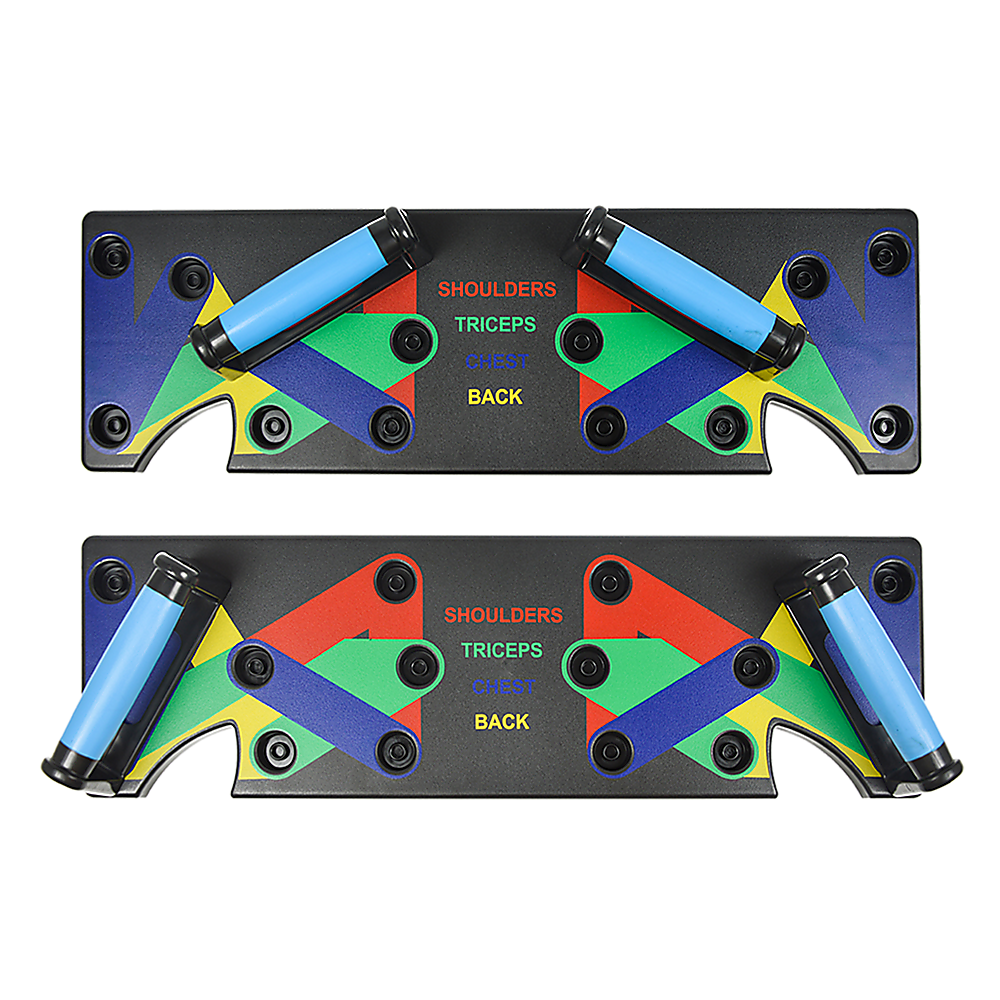 Hlpmedical 9-in-1 push-up board with yoga bands for fitness workouts, exercise, and gym training equipment.