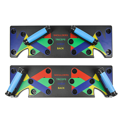 Hlpmedical 9-in-1 push-up board with yoga bands for fitness workouts, exercise, and gym training equipment.