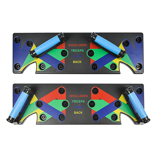 Hlpmedical 9-in-1 push-up board with yoga bands for fitness workouts, exercise, and gym training equipment.