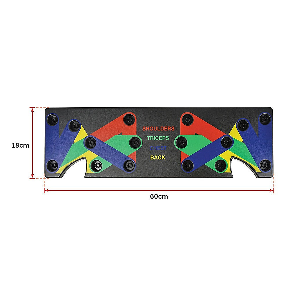 Hlpmedical 9-in-1 push-up board with yoga bands for fitness, workout, and gym exercises, featuring various workout stations.