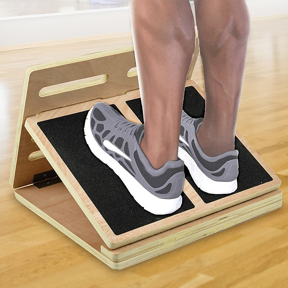 Hlpmedical slant board calf stretcher for incline stretching, used in Egoscue method, designed for yoga, Pilates, and fitness exercises.