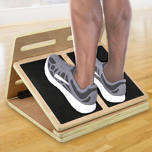 Hlpmedical slant board calf stretcher for incline stretching, used in Egoscue method, designed for yoga, Pilates, and fitness exercises.
