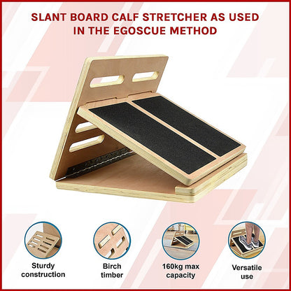 Hlpmedical slant board calf stretcher for incline stretching, used in Egoscue method, designed for yoga and fitness exercises.
