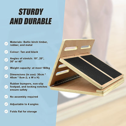 Hlpmedical slant board calf stretcher for incline stretching, used in Egoscue Method, designed for yoga, Pilates, and fitness exercises.