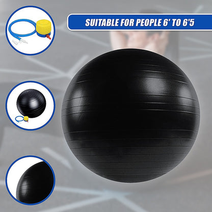 Hlpmedical 75cm static strength exercise stability ball with pump for yoga, Pilates, and fitness workouts.
