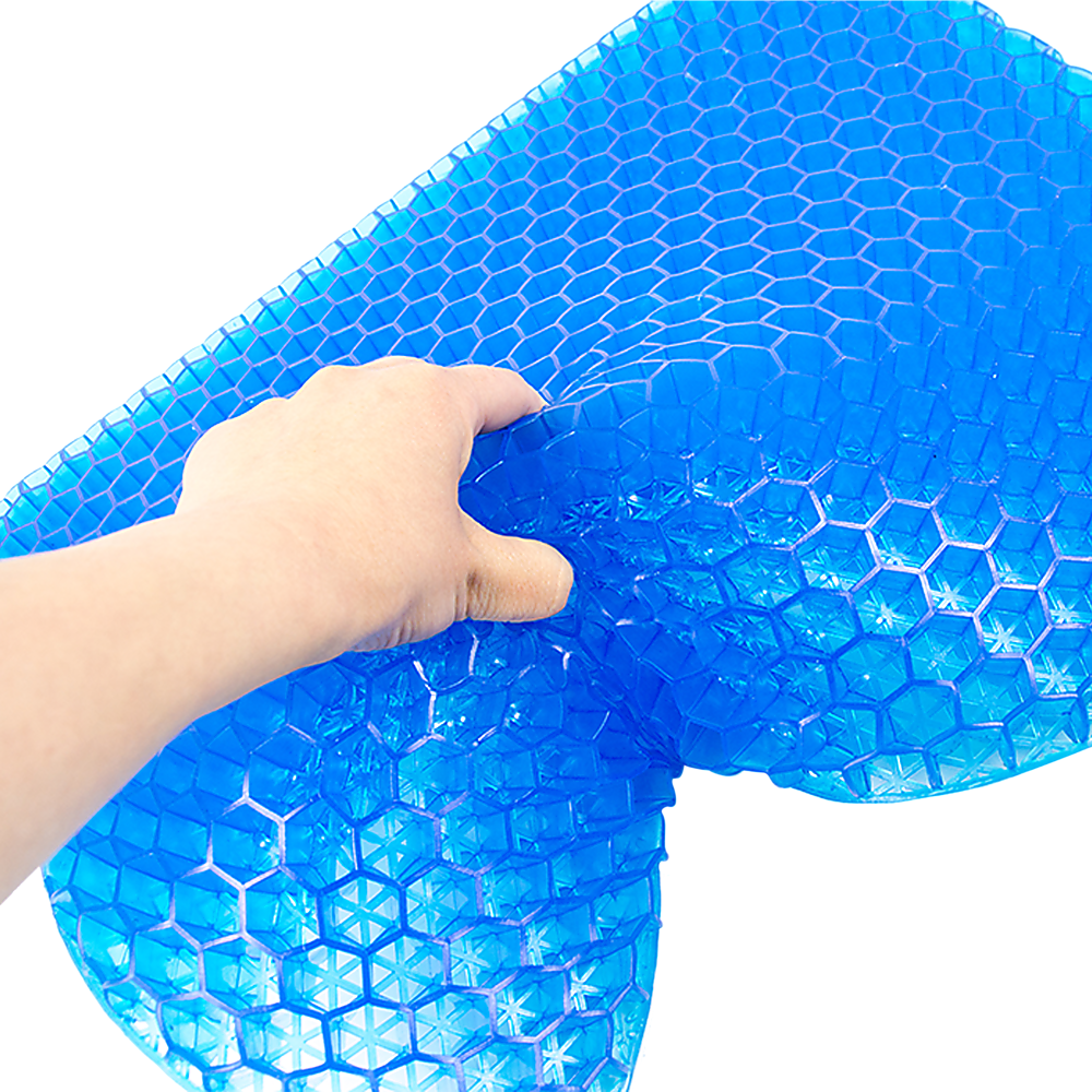 Hlpmedical gel chair seat cushion for lower back pain relief, ideal for wheelchair, car, and office use.