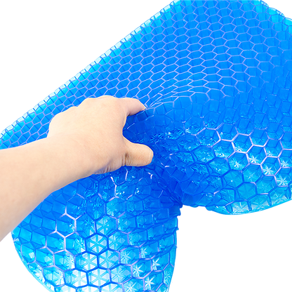 Hlpmedical gel chair seat cushion for lower back pain relief, ideal for wheelchair, car, and office use.