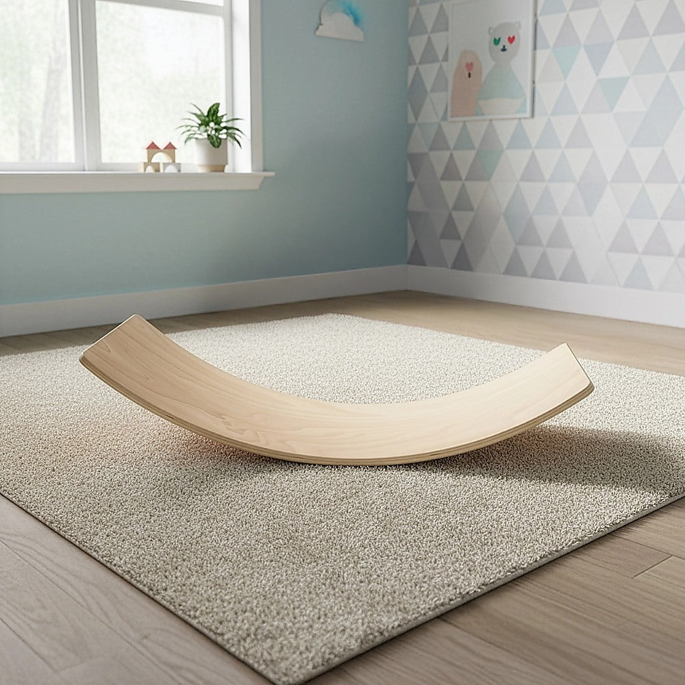 Wooden balance board beam seesaw for kids and adults, suitable for yoga, exercise, and fitness activities by Hlpmedical.
