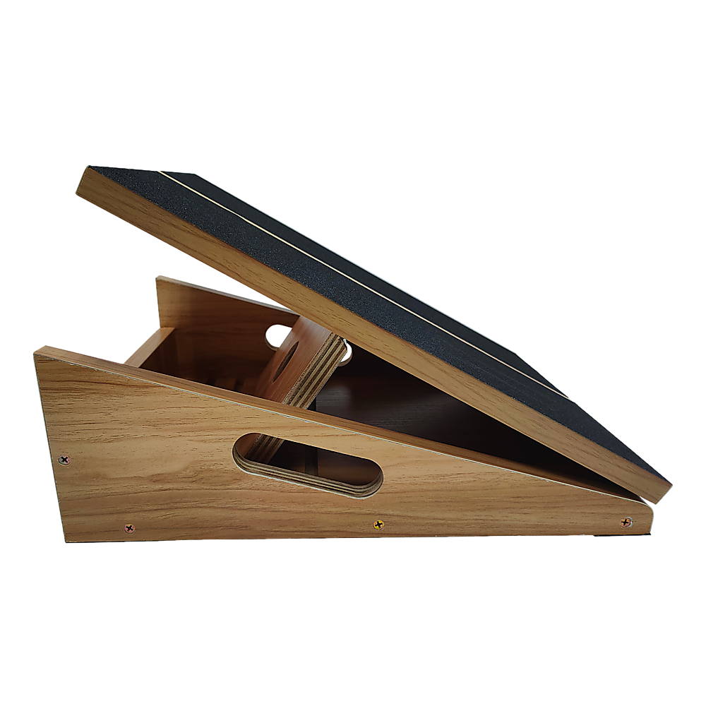Hlpmedical wooden slant exercise board with adjustable incline and non-slip surface for yoga and fitness workouts