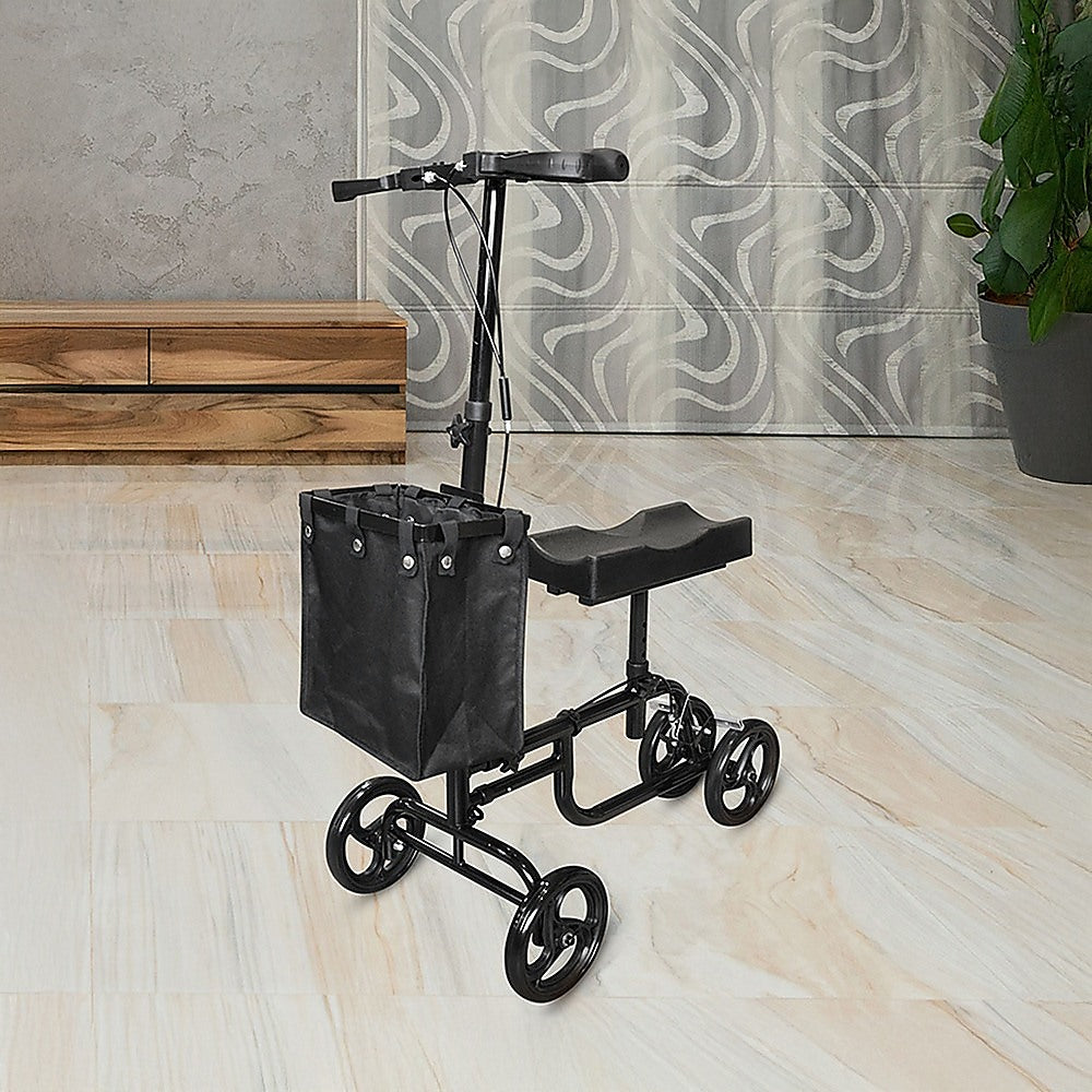 Hlpmedical knee walker scooter with adjustable handles and large wheels, a portable mobility aid for easier movement.