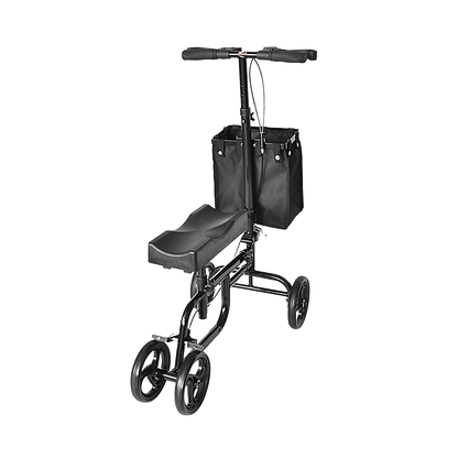 Hlpmedical knee walker scooter for mobility, showing a portable alternative to crutches with a sturdy frame and wheel design.