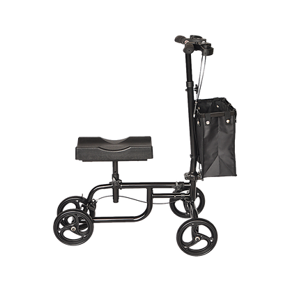 Hlpmedical knee walker scooter with adjustable handlebars and large wheels, portable mobility aid for easy movement and accessibility.