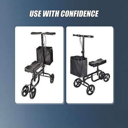 Hlpmedical knee walker scooter with adjustable handle and wheels, portable mobility aid for easier walking and accessibility.
