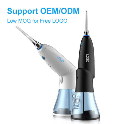 Black Hlpmedical portable water flosser with four cleaning modes, rechargeable, waterproof, ideal for deep dental oral care.