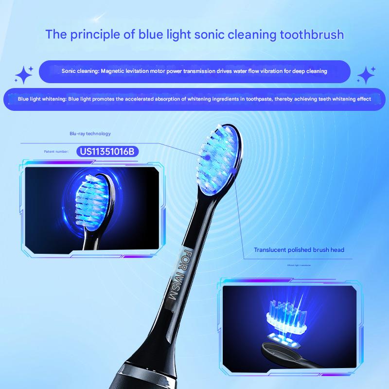 Hlpmedical LED Sonic Electric Toothbrush with 4 cleaning modes, white brush head, 2-in-1 oral care and whitening features