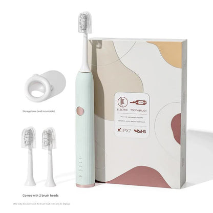 Hlpmedical Advanced Sonic Electric Toothbrush with 8 modes in green, showing brush head and sleek design for effective oral care.