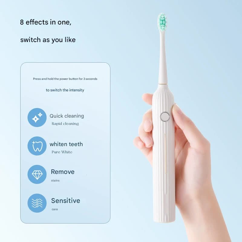 Green Hlpmedical Advanced Sonic Electric Toothbrush with 8 modes, long battery life, and gentle, effective cleaning.