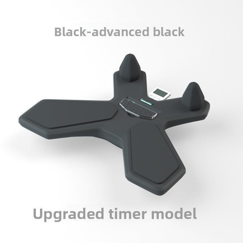 Black multifunctional balance board with timer for core training and fitness, designed for home workouts and abdominal strength.