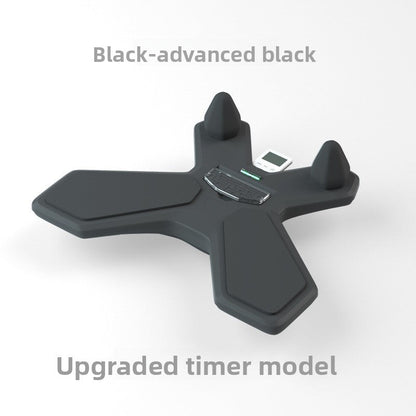 Black multifunctional balance board with timer for core training and fitness, designed for home workouts and abdominal strength.
