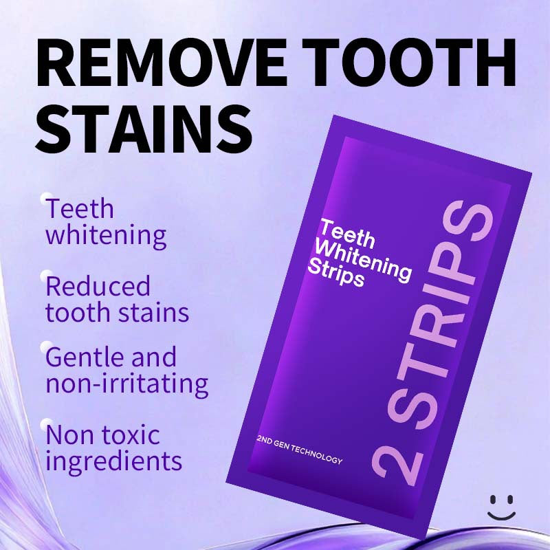 Hlpmedical professional enamel-safe teeth whitening strips with antibacterial gum care, deep cleaning, 12 strips per pack, oral health product