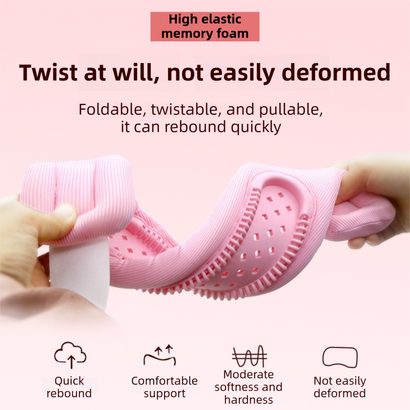 Black Adjustable Silicone Neck Brace with High-Elastic Memory Foam & V-Shape - Prevent Forward Head Tilt and Posture Correction