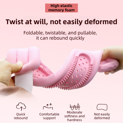 Black Adjustable Silicone Neck Brace with High-Elastic Memory Foam & V-Shape - Prevent Forward Head Tilt and Posture Correction