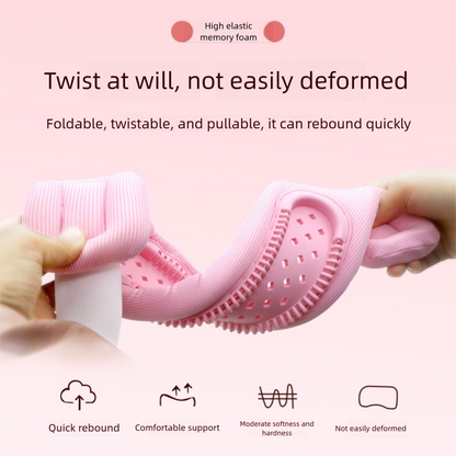 Pink Hollow Neck Support Brace – Ergonomic Cervical Collar with Breathable Design for Posture Correction and Daily Use