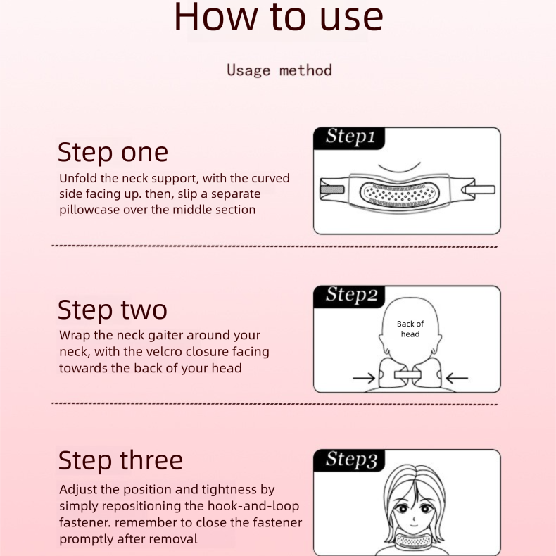 Pink Hollow Neck Support Brace – Ergonomic Cervical Collar with Breathable Design for Posture Correction and Daily Use