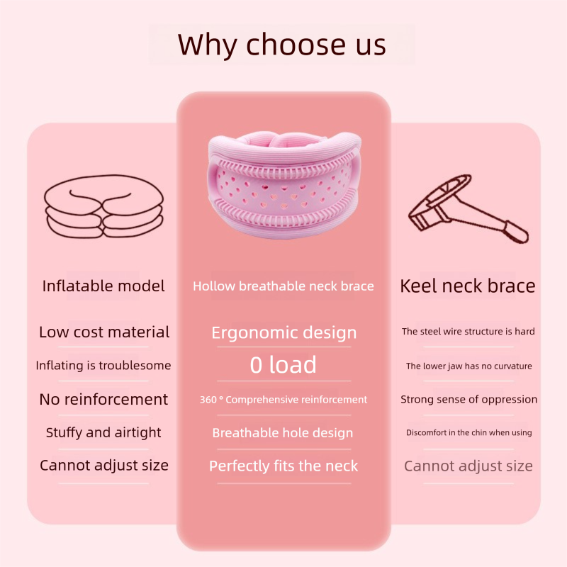 Blue Hollow Neck Support Brace – Ergonomic Cervical Collar with Breathable Design for Posture Correction and Daily Use