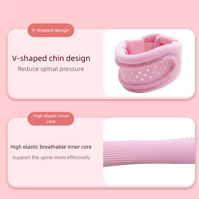 Grey Hollow Neck Support Brace – Ergonomic Cervical Collar with Breathable Design for Posture Correction and Daily Use