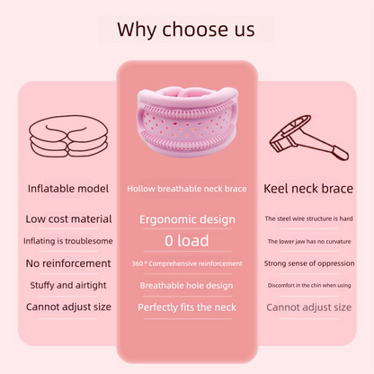 Grey Hollow Neck Support Brace – Ergonomic Cervical Collar with Breathable Design for Posture Correction and Daily Use