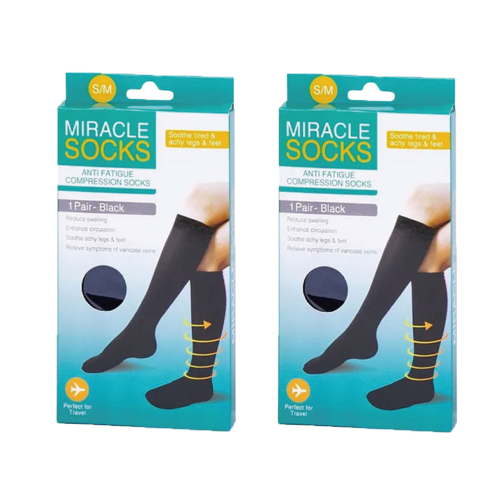Pair of Hlpmedical Miracle Compression Socks in Large/XL for improved circulation and support, shown in the image.
