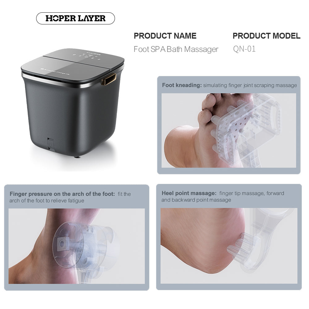Hoper Layer Foot SPA Airbag Squeezing Foot Massager by Hlpmedical, dry and wet dual-use foot bath with airbags, for foot care relaxation.