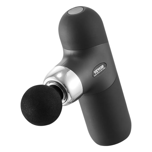 Hlpmedical deep tissue massage gun with 4 speed levels and 4 massage heads, handheld muscle massager for pain relief and relaxation.