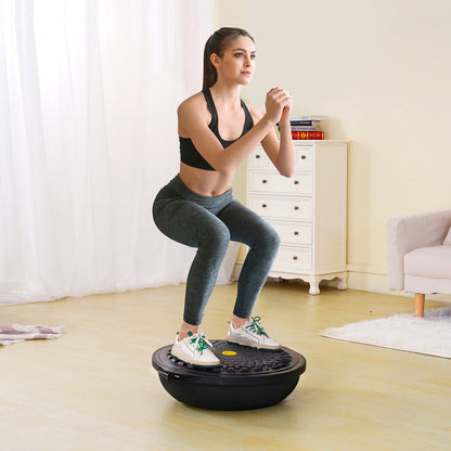 Half Exercise Ball Trainer, 26 inch Balance Ball Trainer, 1500lbs Capacity Stability Ball, Yoga Ball with Resistance Bands & Foot Pump, Strength Fitness Ball for Home Gym Full Body Workout Black