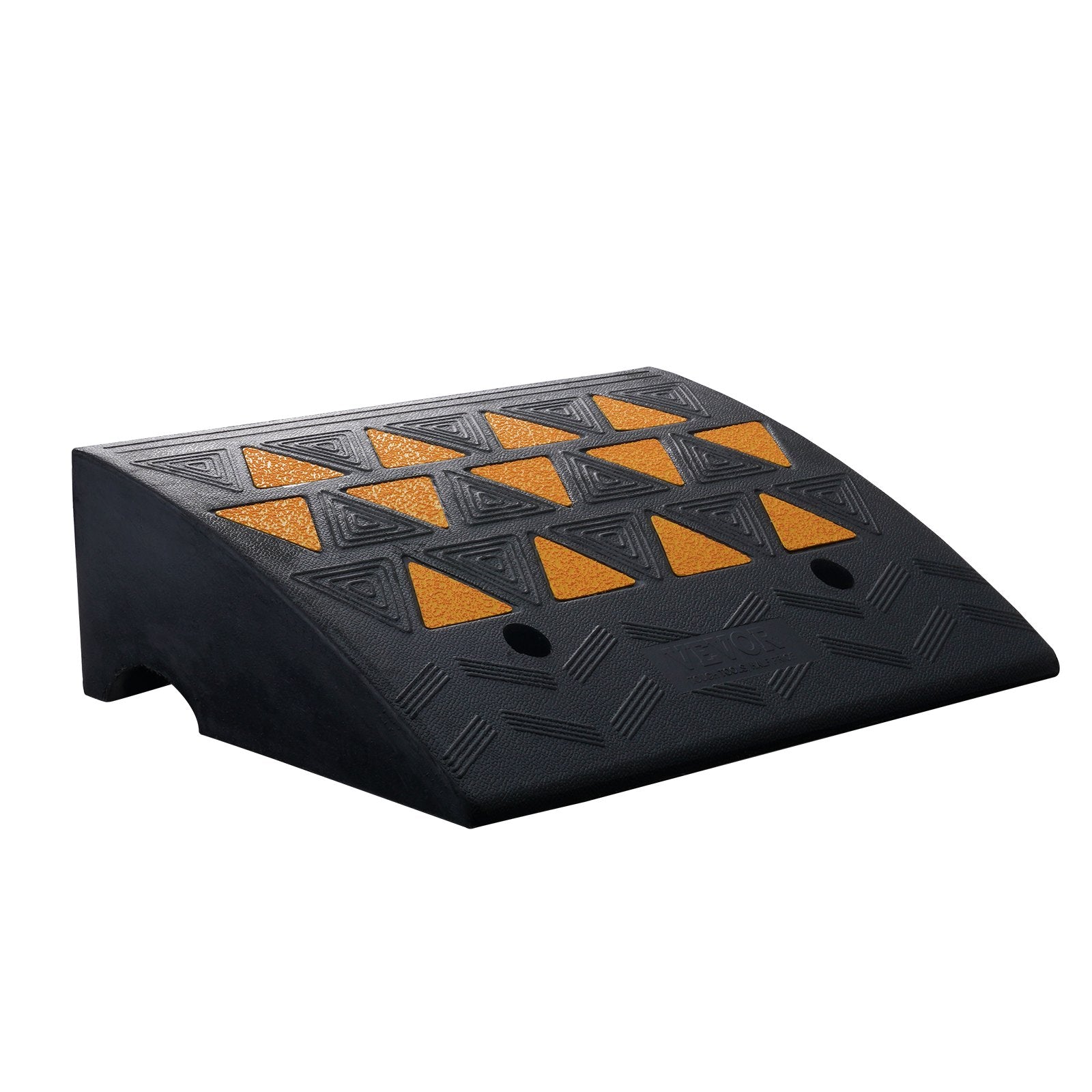 Hlpmedical rubber curb ramp with 15.2cm rise, 37cm width, heavy-duty for vehicles, forklifts, wheelchairs, and driveway access.