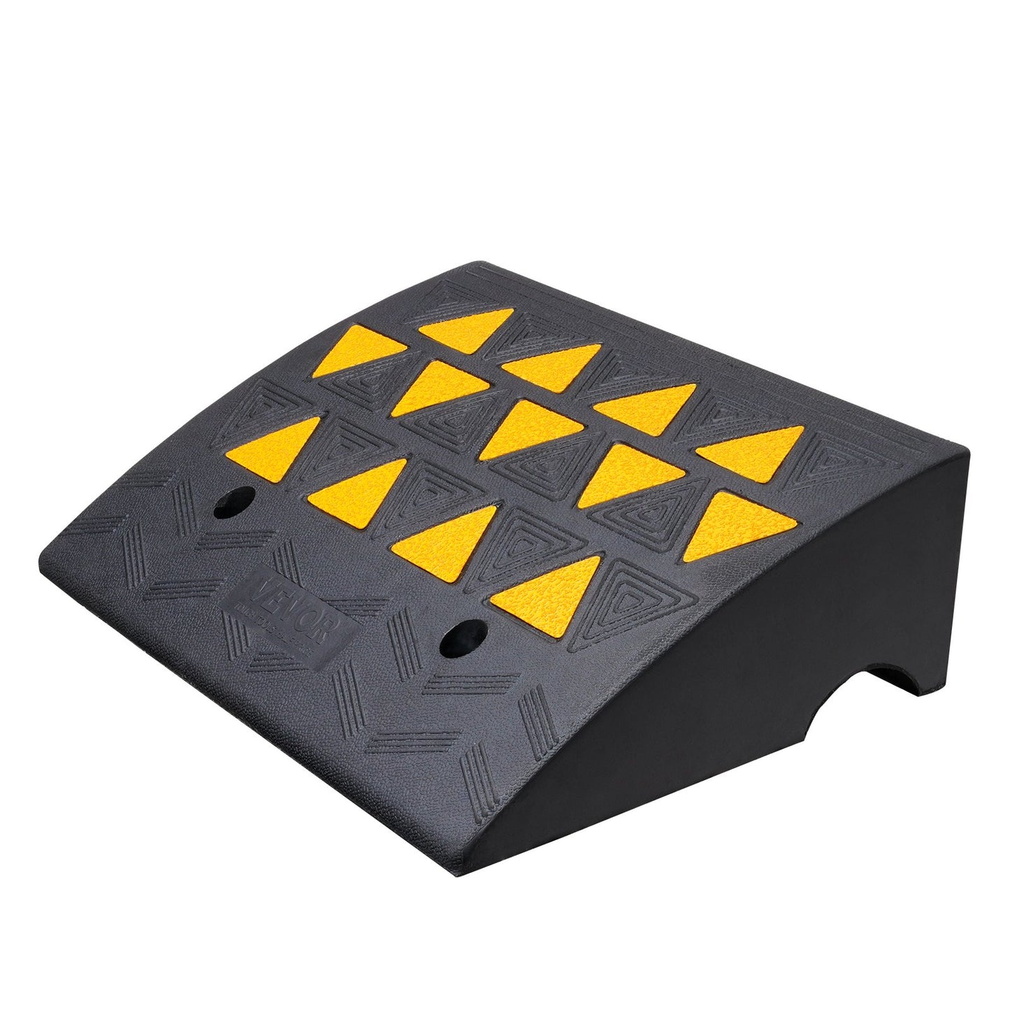 Heavy-duty Hlpmedical rubber curb ramp with 15.2 cm rise, 37 cm width, suitable for forklifts, trucks, cars, and wheelchairs.